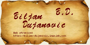 Biljan Dujanović vizit kartica